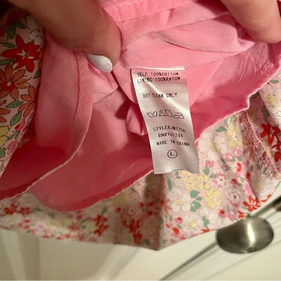 J.Marie Pink Floral Lace Embroidered Flutter Sleeve Blouse Size L - Picture 10 of 11